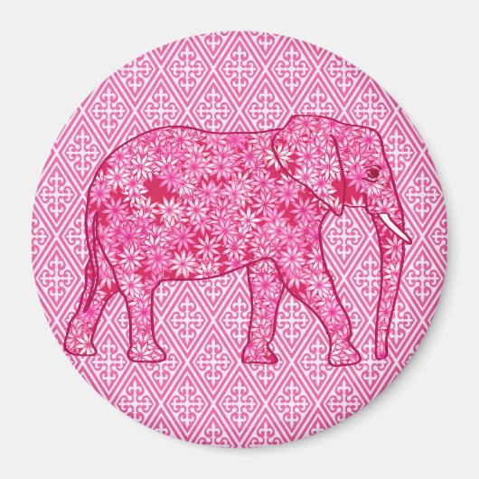 Aimant Fleur d'éléphant - rose fuchsia (Devant)