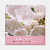 Aimant Fleur d'état de Mountain Laurel Connecticut (Devant)