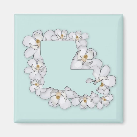 Aimant Fleur d'État Louisiane (Devant)