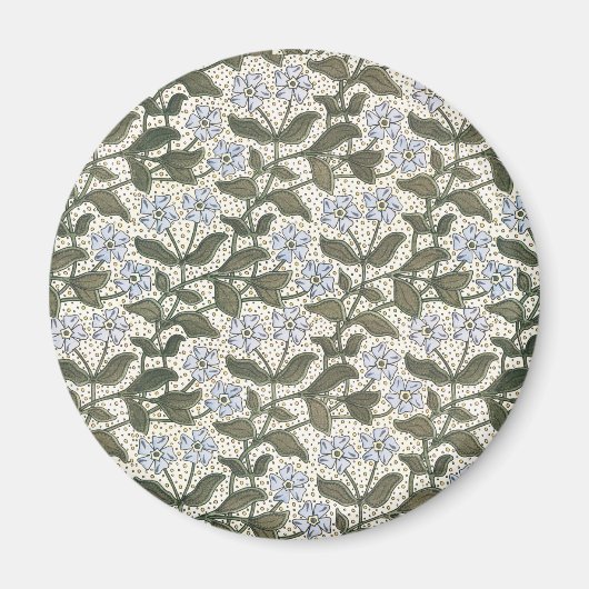 Aimant Fleur d'été de Pervenche Art Nouveau Botanique (Devant)