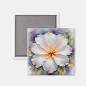 aimant fleur d'hibiscus blanc (Recto/Verso)