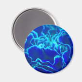 Aimant Fleur d'oeillet bleu et Turquoise (Recto/Verso)