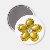 AIMANT FLEUR D'OR AVEC DIAMONDE (Recto/Verso)