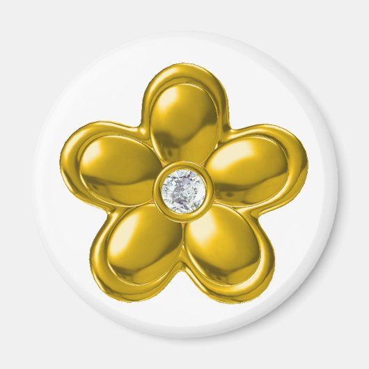 AIMANT FLEUR D'OR AVEC DIAMONDE (Devant)