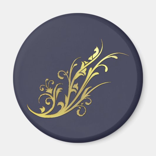 Aimant Fleur d'or fausse de luxe abstrait (Devant)