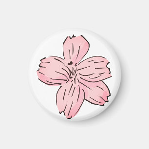Aimant Fleur, fleur rose