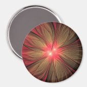 Aimant Fleur fractale de fansy rouge (Recto/Verso)