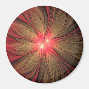 Aimant Fleur fractale de fansy rouge