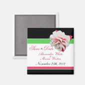Aimant Fleur Fuchsia rose & vert Enregistrer l'aimant de (Recto/Verso)