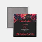 Aimant Fleur gothique noir et rouge foncé Enregistrer la  (Recto/Verso)