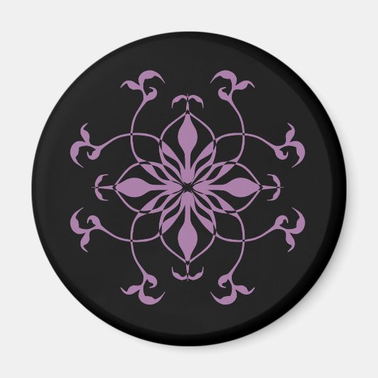 Aimant Fleur gothique violet et noir (Devant)