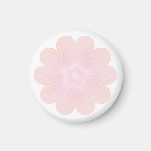 Aimant Fleur Graphique Rose Pâle Pastel (Devant)
