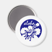 Aimant fleur Hawaii bleue (Recto/Verso)