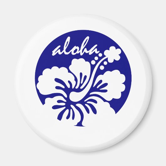 Aimant fleur Hawaii bleue (Devant)