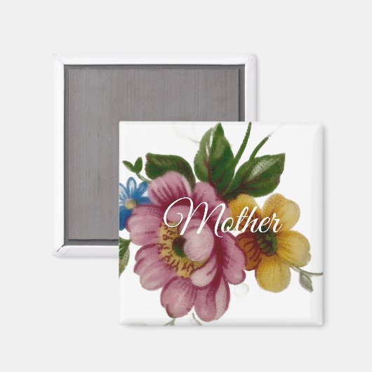 Aimant Fleur inspirée de la porcelaine (Recto/Verso)