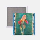 Aimant Fleur Iris colorée (Recto/Verso)