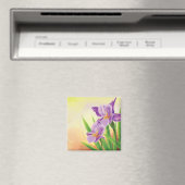 Aimant Fleur Iris Dessin À La Main (In Situ (Lave-vaisselle))