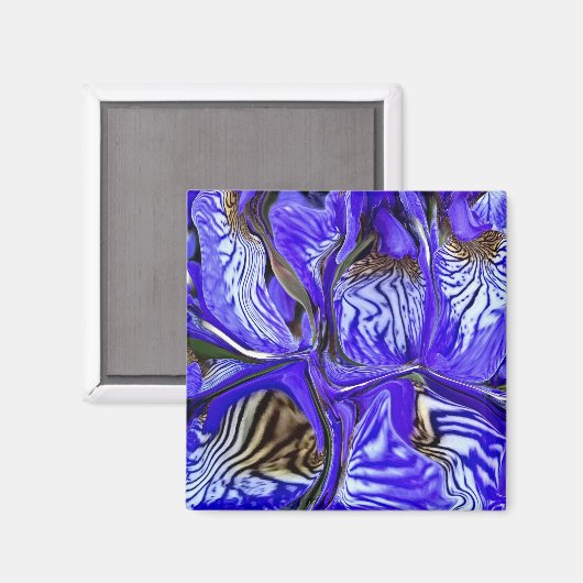 Aimant Fleur Iris Violet (Recto/Verso)