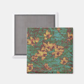 Aimant Fleur jaune contre camouflage feuille motif 2 (Recto/Verso)