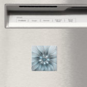 Aimant Fleur joyeuse abstraite fleur bleue grise fractale (In Situ (Lave-vaisselle))