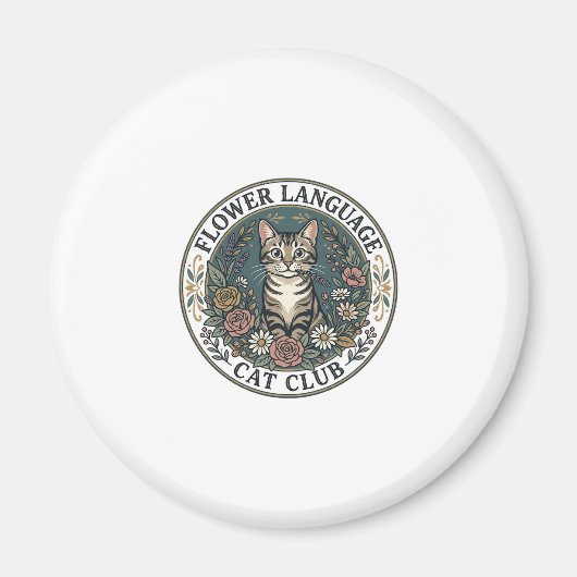 Aimant Fleur Langage Chat Chat Graphique Tee Art - Fleur  (Devant)