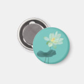 Aimant Fleur Lotus Vert Zen Asiatique Inspiré (Recto/Verso)
