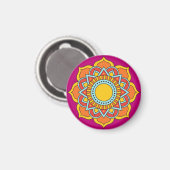 Aimant Fleur Mandala rouge géométrique-54567 (Recto/Verso)