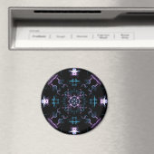 Aimant Fleur Mandala violette et bleue (In Situ (Lave-vaisselle))