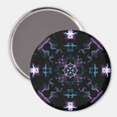 Aimant Fleur Mandala violette et bleue (Recto/Verso)