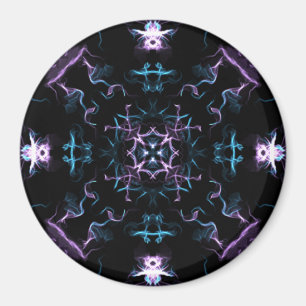 Aimant Fleur Mandala violette et bleue