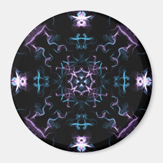 Aimant Fleur Mandala violette et bleue (Devant)