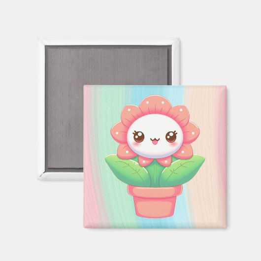 Aimant Fleur mignonne, capricieuse en pot (Recto/Verso)