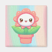 Aimant Fleur mignonne, capricieuse en pot (Devant)