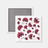 Aimant Fleur Motif Vector Carnation Rouge (Recto/Verso)