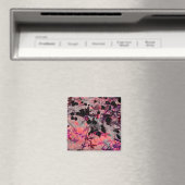 Aimant Fleur noire rouge motif graphisme (In Situ (Lave-vaisselle))