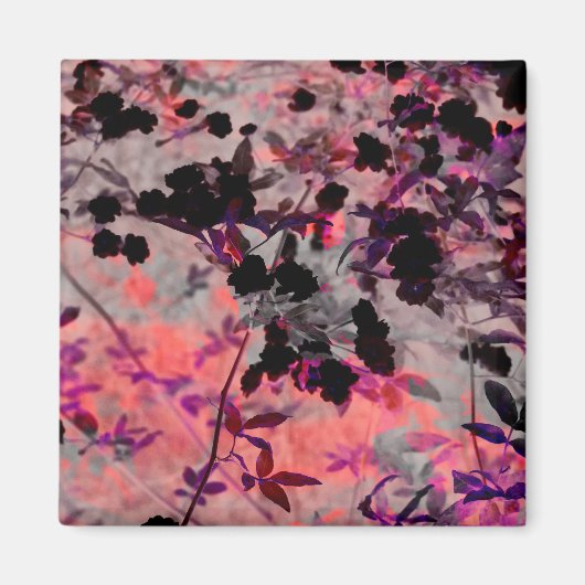 Aimant Fleur noire rouge motif graphisme (Devant)