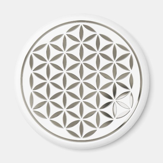 Aimant Fleur Of Life 1 - Timbre en argent (Devant)