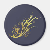 Aimant Fleur Or Abstraite de luxe Faux (Devant)