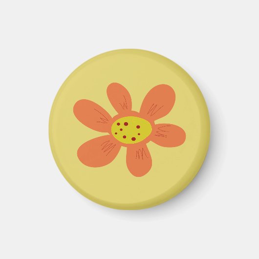 Aimant Fleur Orange (Devant)
