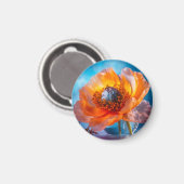 Aimant Fleur orange (Recto/Verso)