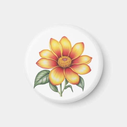 Aimant Fleur orange (Devant)