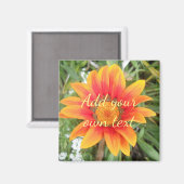 Aimant Fleur Orange Simple Texte Personnalisé (Recto/Verso)