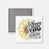 Aimant Fleur où vous êtes planté (Recto/Verso)