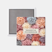Aimant Fleur personnalisée rose (Recto/Verso)
