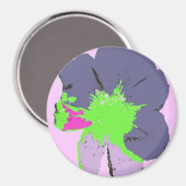 Aimant Fleur PopArt/Splash couleur (Recto/Verso)
