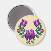 Aimant Fleur populaire hongroise (Recto/Verso)