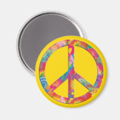 Aimant Fleur Power Paix | jaune (Recto/Verso)