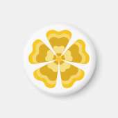 Aimant Fleur Rétro au Style Jaune (Devant)
