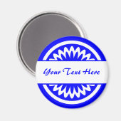 Aimant Fleur ronde - Bleu (Recto/Verso)