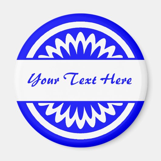 Aimant Fleur ronde - Bleu (Devant)